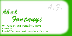 abel fontanyi business card